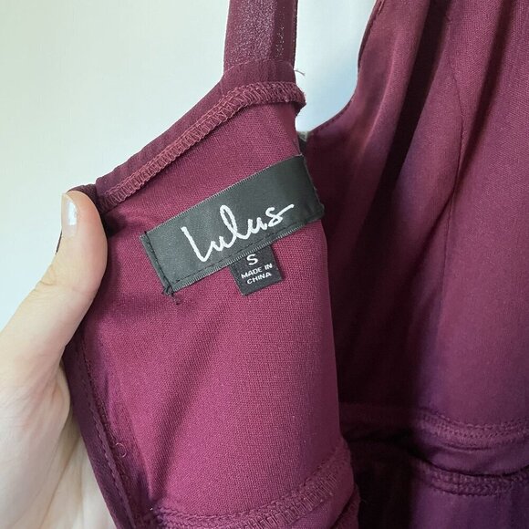 Lulus burgundy maxi dress halter neckline formal women's size small - Picture 6 of 7